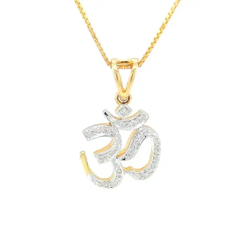 God Symbolic Designer Om Diamond Pendant